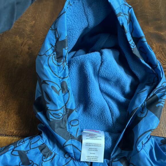 Disney Mickey Mouse Lightweight Jacket Spring Blue NEW Boys 3T Hooded NEW - Picture 6 of 7